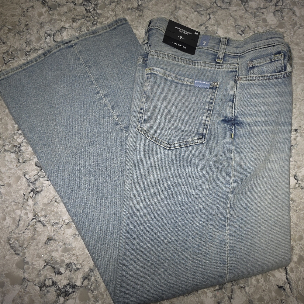 7 For All Mankind Light Blue Ultra High Rise Jeans